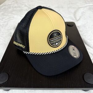 Vanderbilt Commodores Black Clover Live Lucky SnapBack‎ Truckers Hat Black Gold